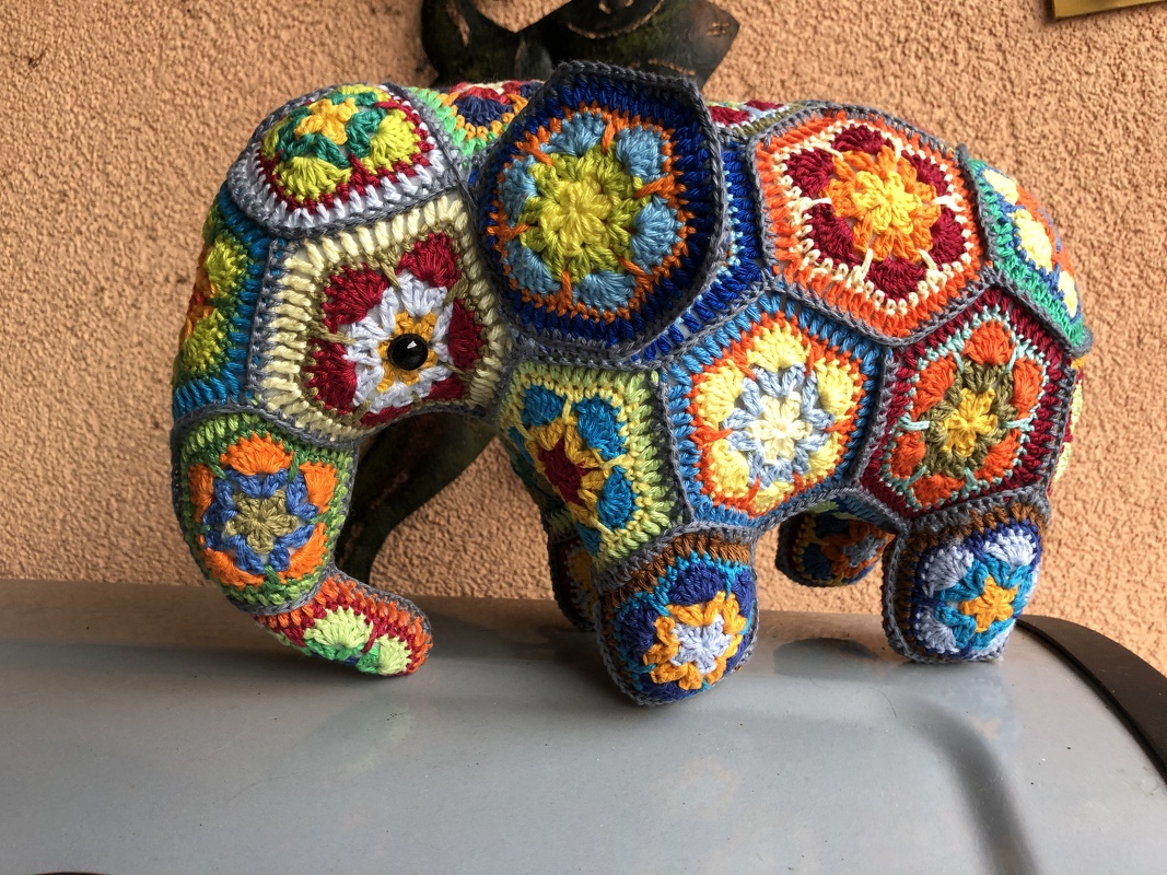 Elefant, African Flower, H&auml;kelanleitung
