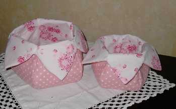 Stoffkörbchen klein und groß -
Die Anleitung ist gut verständlich und lässt sich leicht umsetzen, hat Spaß gemacht!