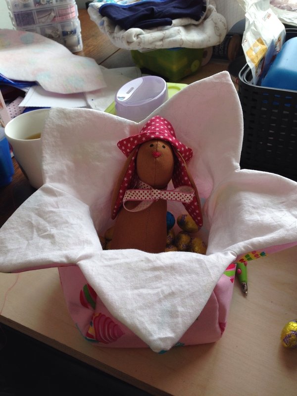 Stoffkörbchen Blüte - orimono nähen Anleitung