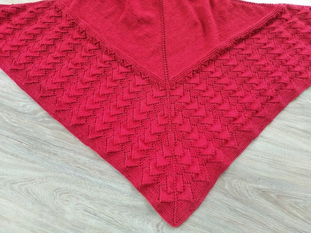 Strickanleitung: * Herzchentuch * Dreieckstuch mit Herzmuster