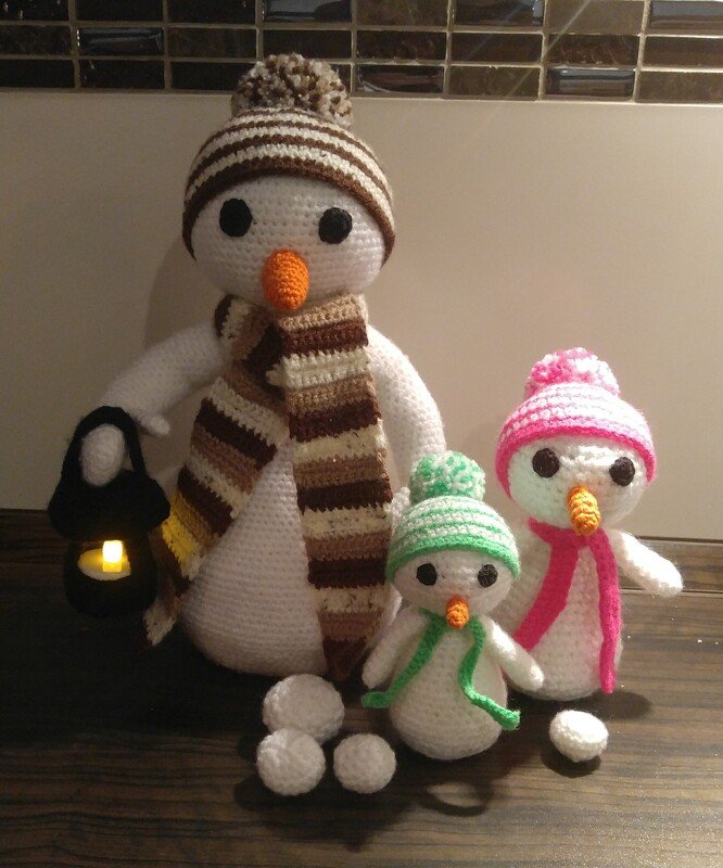 Häkelanleitung Schneemann Emil Flocke mit Laterne