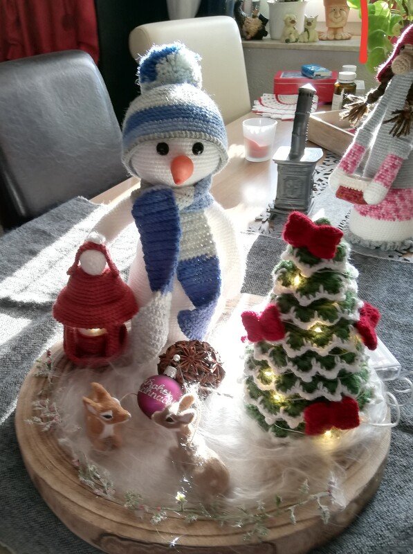 Häkelanleitung Schneemann Emil Flocke mit Laterne