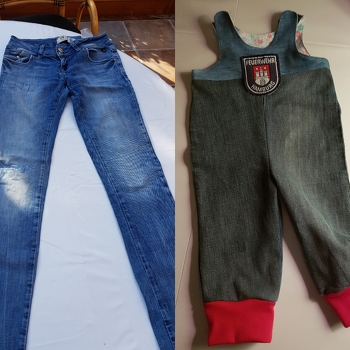 Aus 2 alten Lieblingsjeans würde diese kleine Hose. Schnitt ist super erklärt und einfa nach zu nähen.