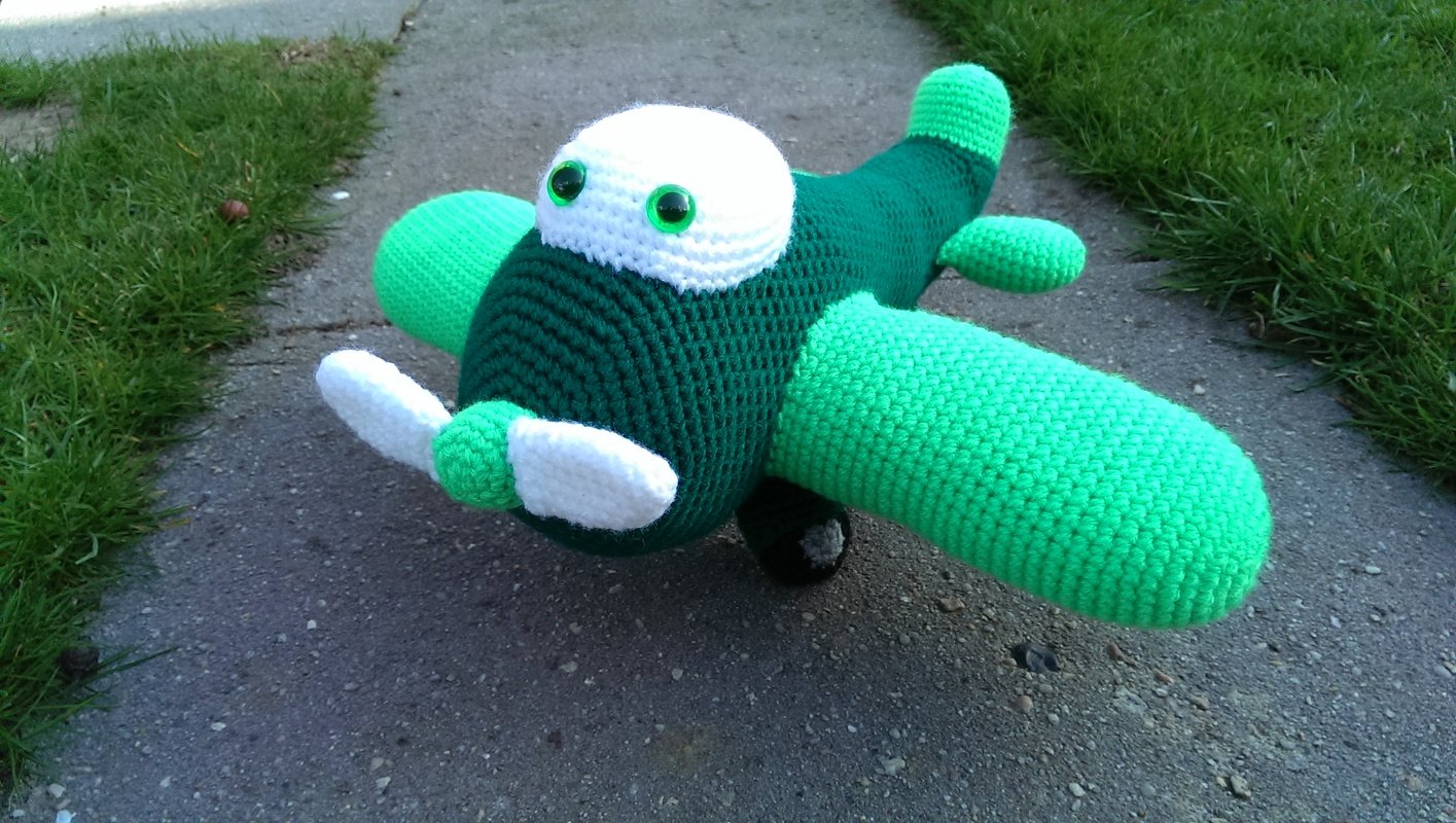 E-Book / Anleitung zum Häkeln - kleines grünes Flugzeug