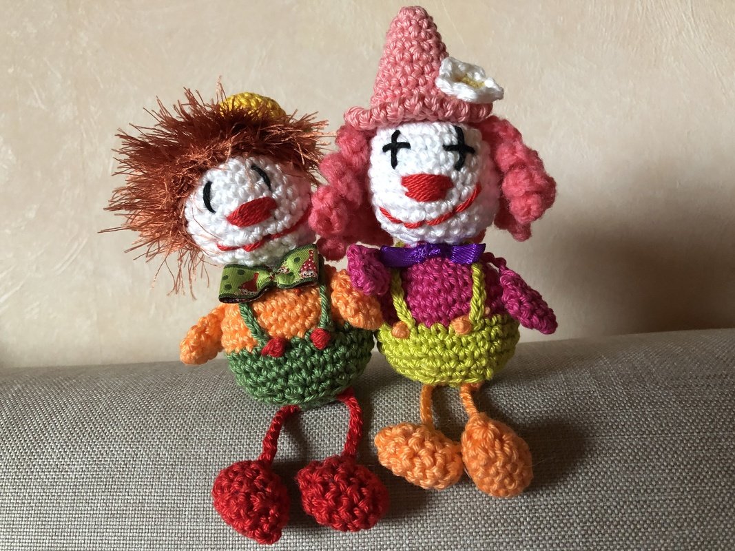 little sitting Clown several variants carneval funny present harlequin