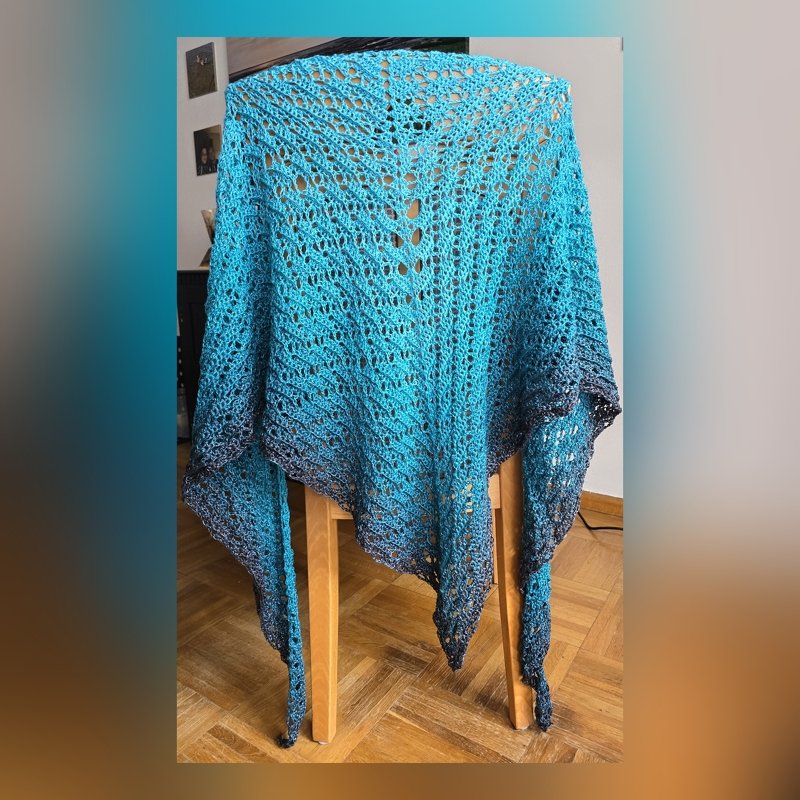 Stephanies Wunschtuch, kostenlose Häkelanleitung für flaches Dreiecktuch