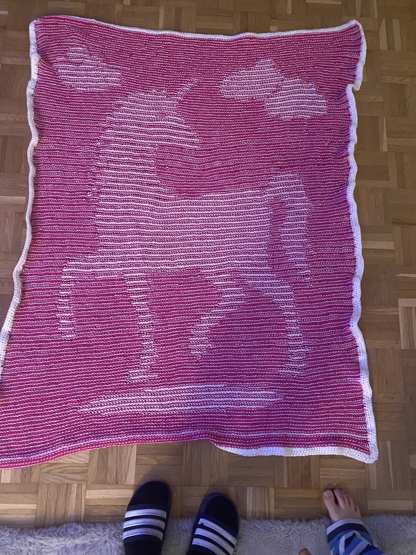 Einhorndecke Illusionsstricken