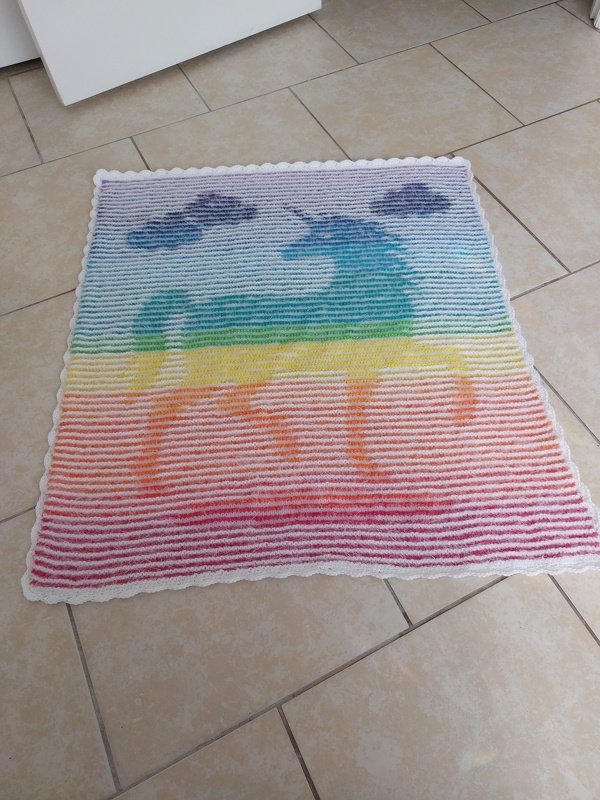 Einhorndecke Illusionsstricken
