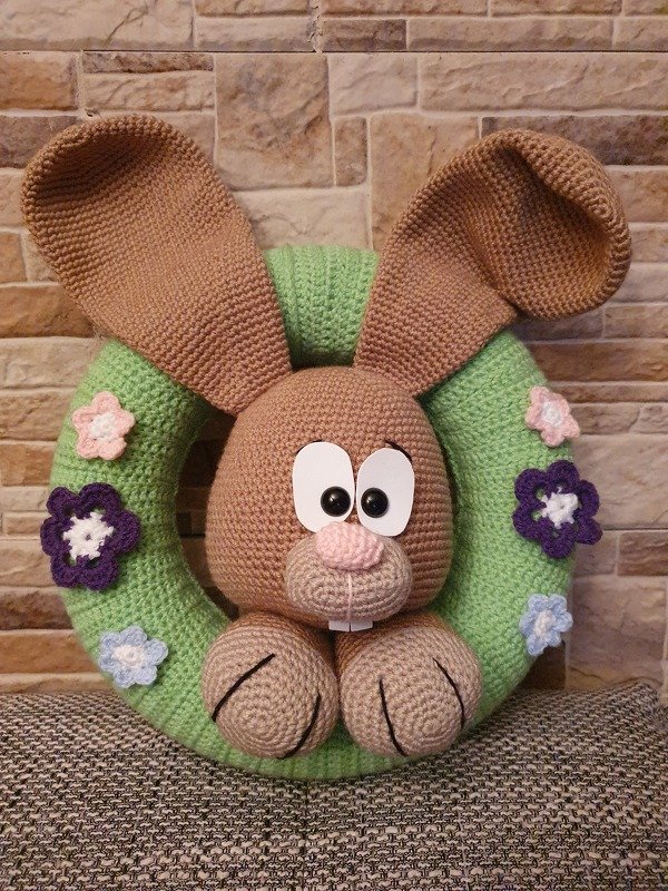 Häkelanleitung - Türkranz - Hase