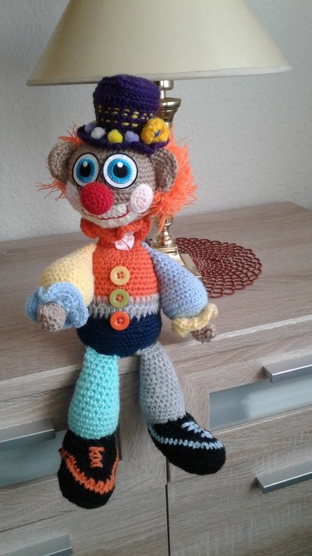 Häkelanleitung Kuschelschnuffelbande Clown Peppi, Amigurumi, PDF
