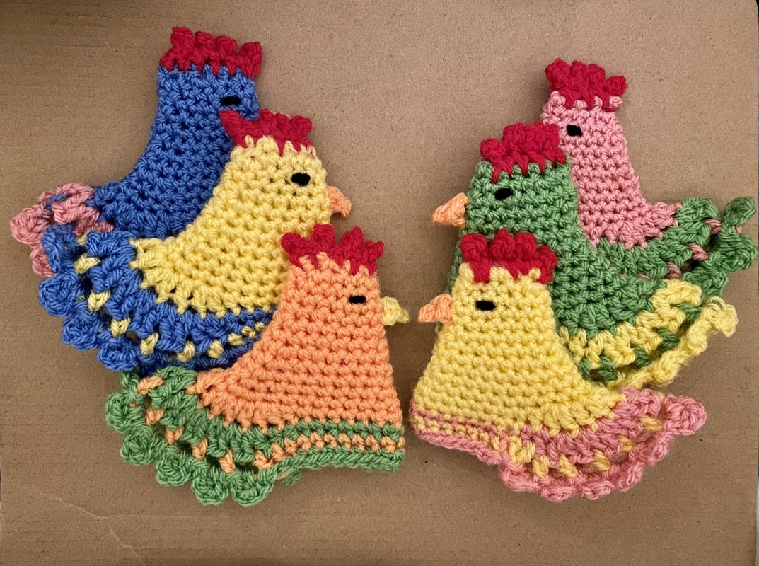 Egg Cosy Hens “Retro” / Crochet Pattern