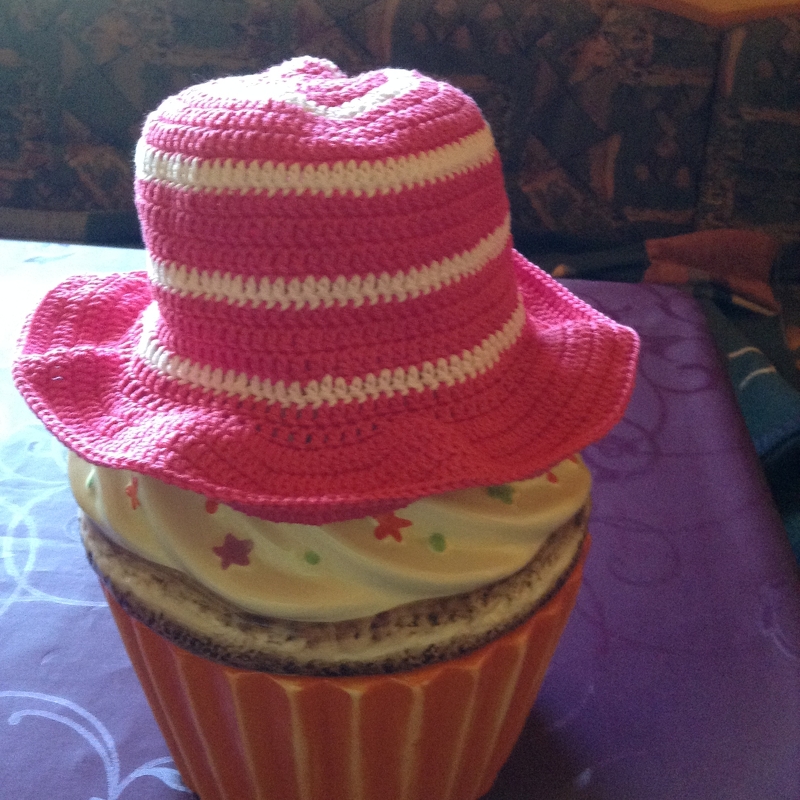 Häkelanleitung Kinder - Sommer-Hut  Ku 40 - 46 cm  #006