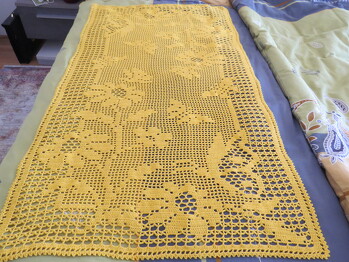 Habe diesen Läufer für einen großen, russtikalen Tisch mit Cotton Kings CONE 500 8/4 gemacht, ist wunderbar gelungen :)