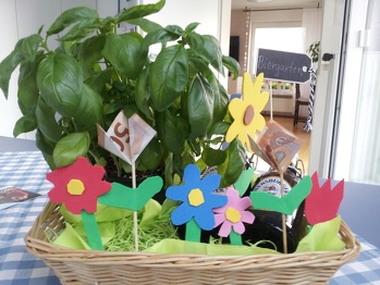 Für den Schwiegersohn: ein Biergarten mit Geldgeschenk.