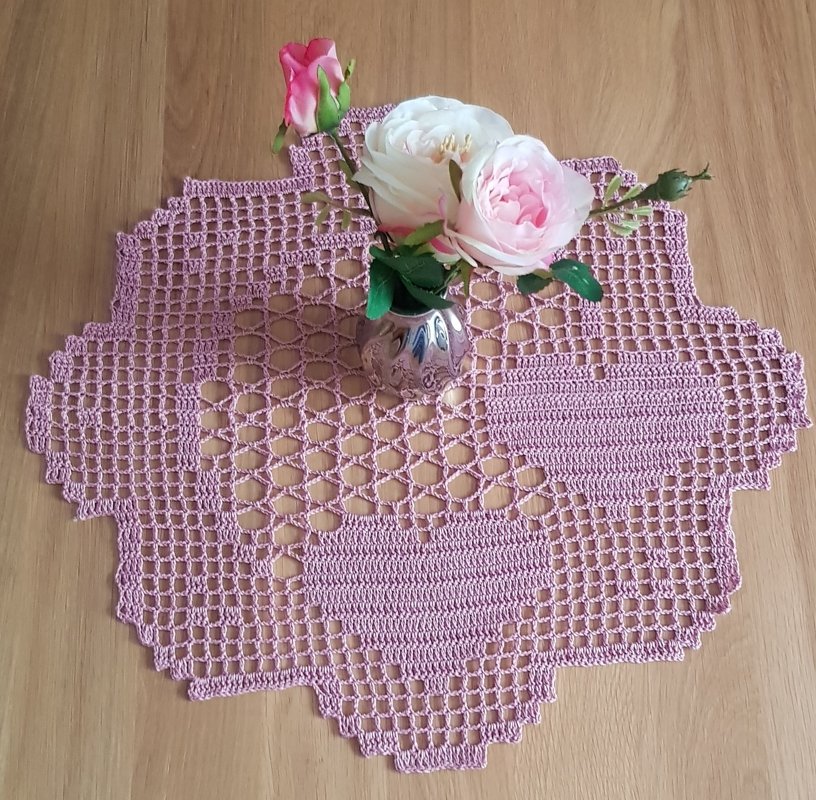 Häkelanleitung: Herz Deckchen häkeln