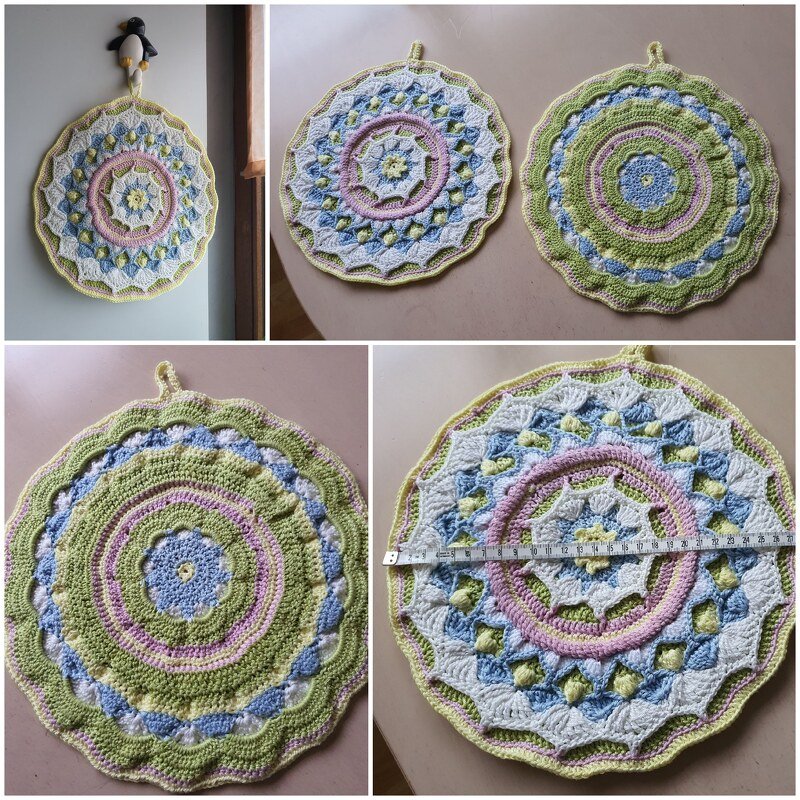 Häkelanleitung Topflappen Mandala "Spring Rose"