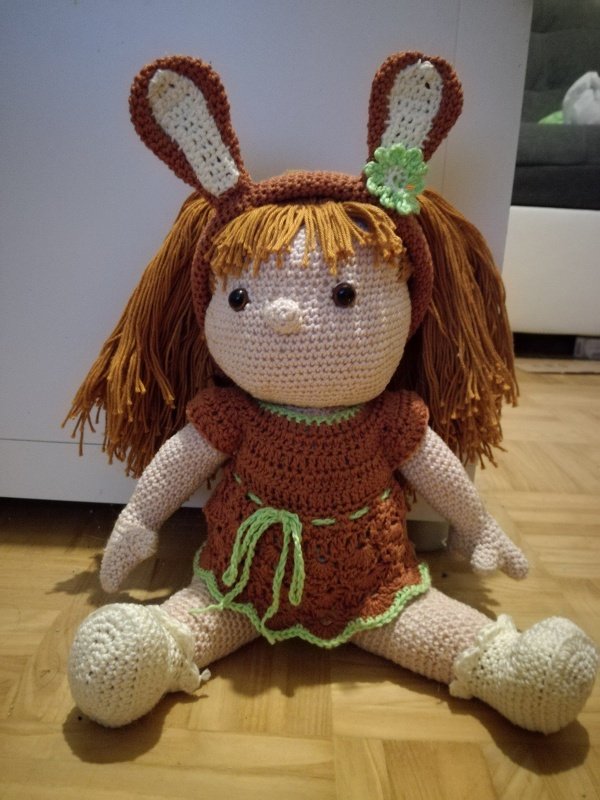 Häkelanleitung Puppenkleidung Bonnie das Hasenmädchen