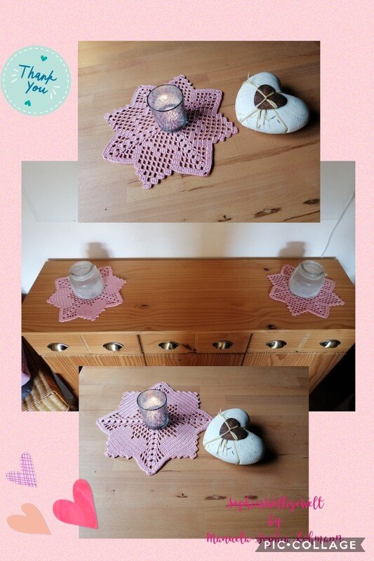 Häkeln / Kleines Deckchen "Herzensfreude"