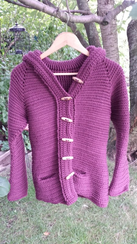 - MALOU - Dufflecoat/ Kapuzenmantel häkeln alle Größen ab Größe 74- 56 Plussize Damen mit Größentabelle, Häkelanleitung 215