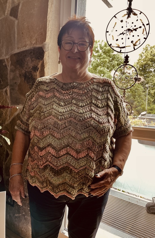 Häkelpulli ZICK-ZACK (Gr. S/M, L/XL)