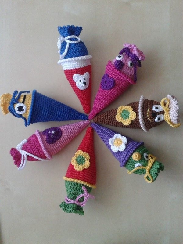 Häkelanleitung Sweepies Ü-Schultüte / Ü-Zuckertüte