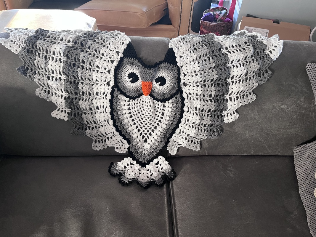 Tuch häkeln: Eulentuch HEDWIG von Petra Perle