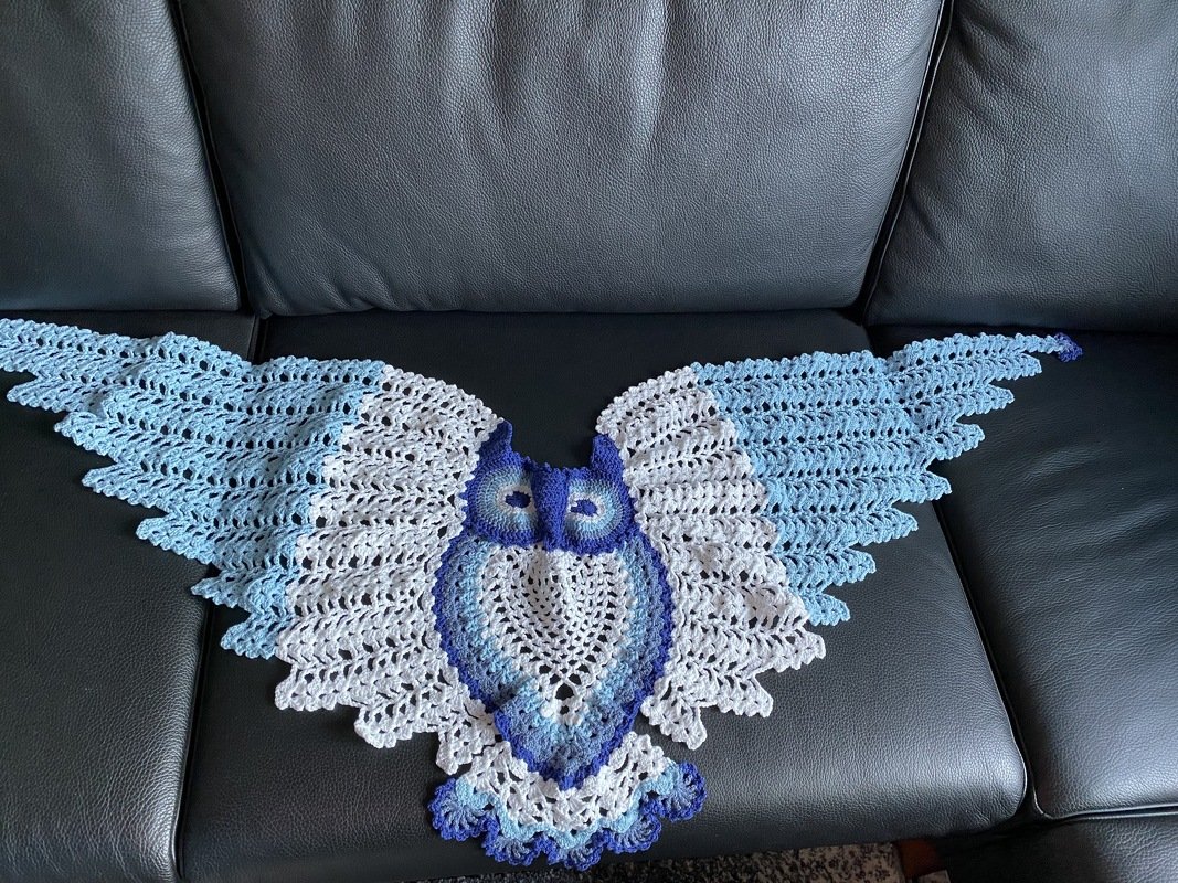 Tuch häkeln: Eulentuch HEDWIG von Petra Perle