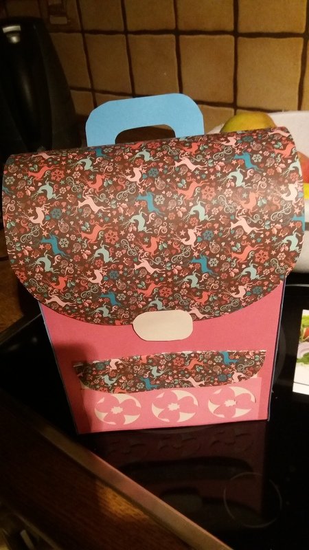 Geschenktasche – Bunter Schulranzen – Bastelvorlagen mit Anleitung
