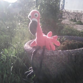 Tolle Anleitung! Macht Spaß den Flamingo zu häkeln ! Er verschönert meinen Garten!