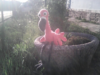 Tolle Anleitung! Macht Spaß den Flamingo zu häkeln ! Er verschönert meinen Garten!