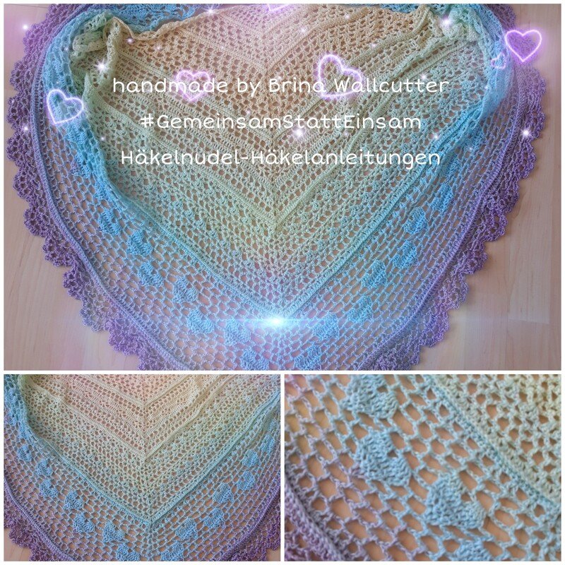Häkeltuch &quot;Gemeinsam statt einsam&quot; - reine Häkelschriftanleitung