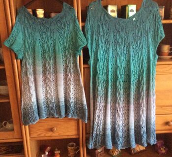 hoch mal der Große (Gr 56/58, 90 cm lang) und der Kleine (Gr 46, 75 cm lang)