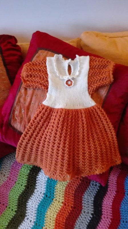 Strickanleitung * Babykleid/Kinderkleid “Abbey” für 1 Monat/1/3/5/7 Jahre