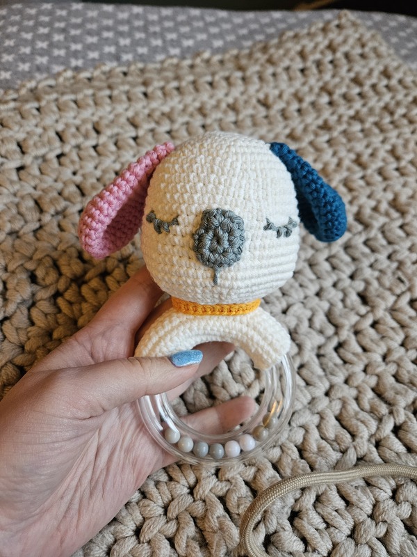 Crochet dog rattle pattern