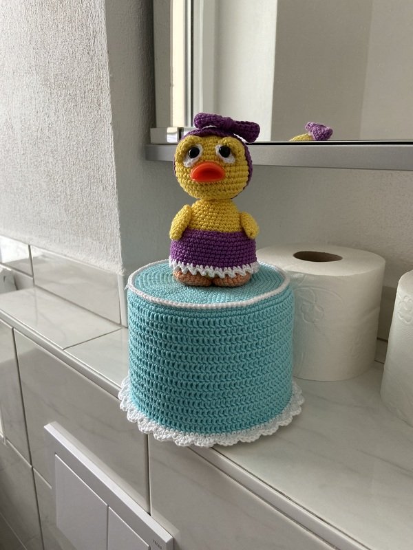 Crochet pattern &quot;Evira&quot; set toilet fee + toilet roll cover