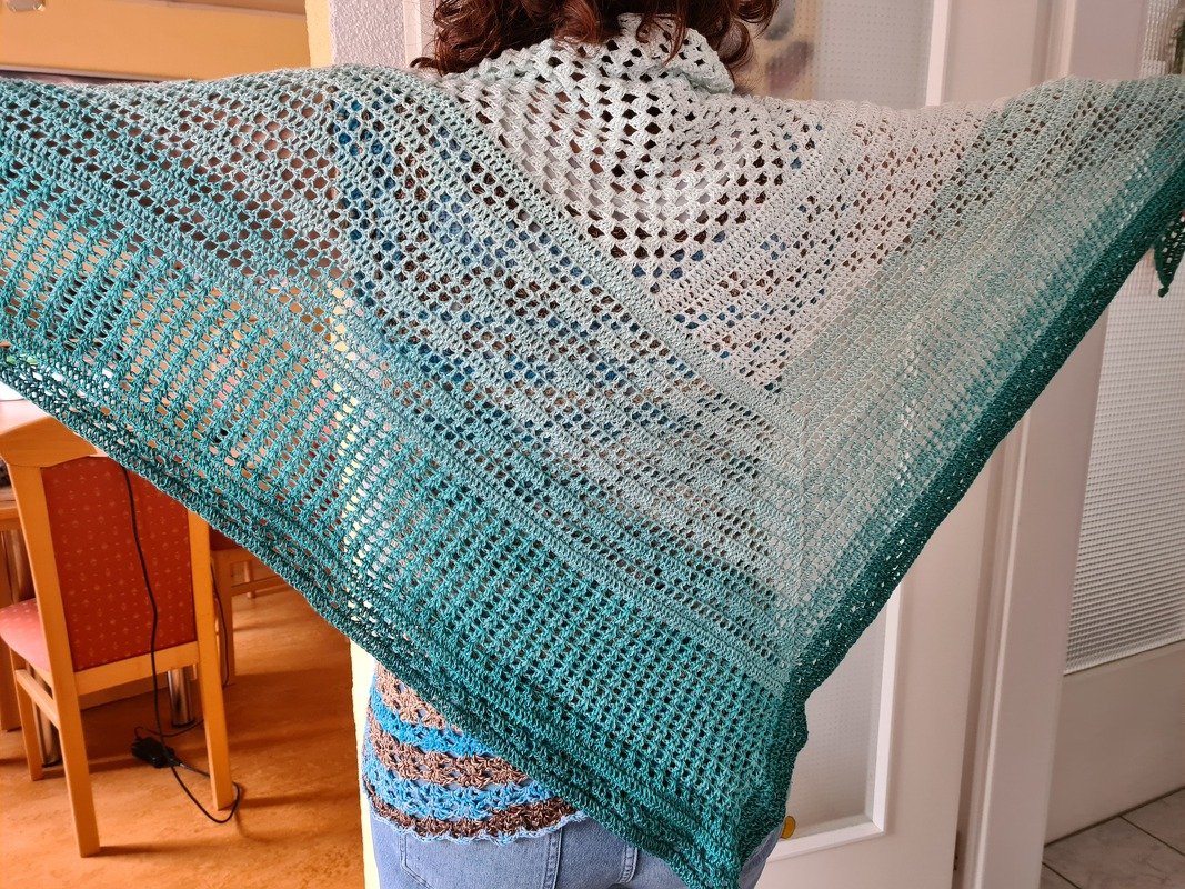 Häkelanleitung &quot;Hanna&quot; für ein XXL Schultertuch/Dreieckstuch