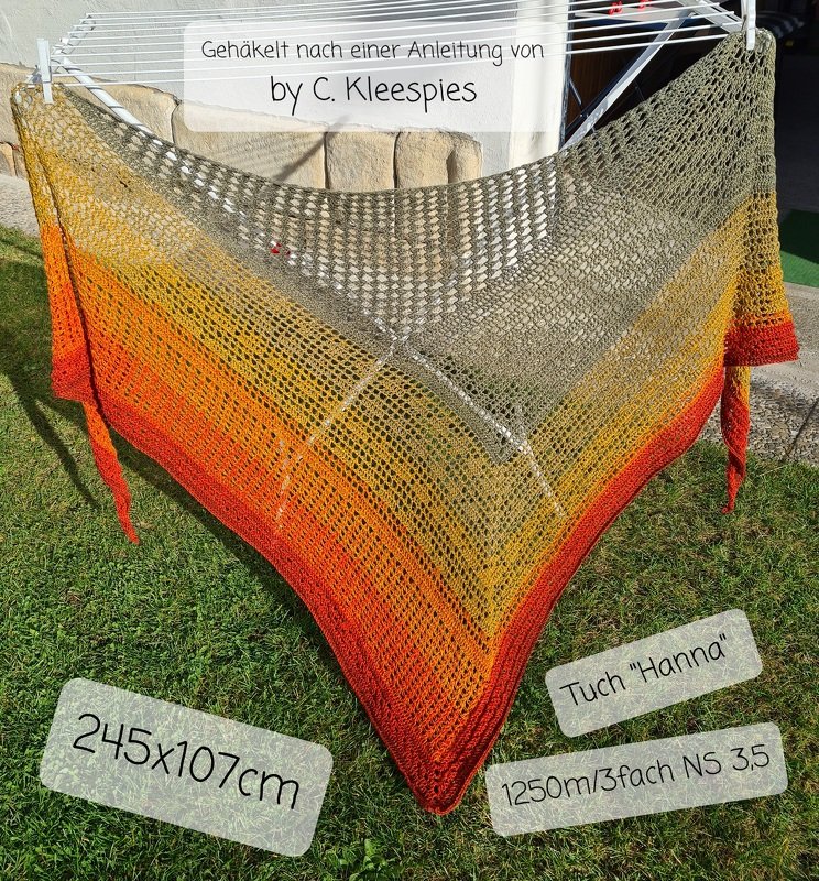 Häkelanleitung &quot;Hanna&quot; für ein XXL Schultertuch/Dreieckstuch