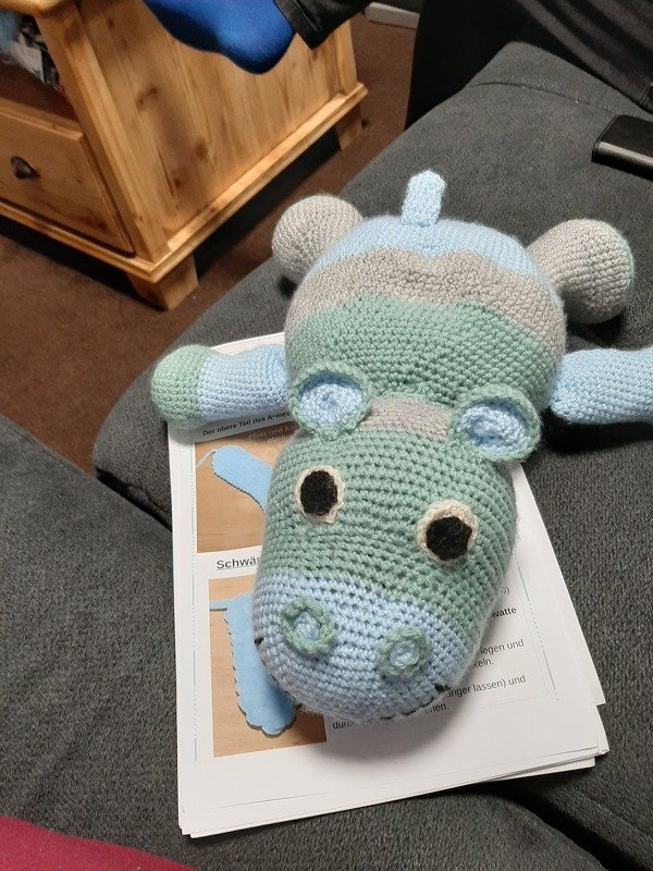 Häkelanleitung Skippy das flauschige Nilpferd