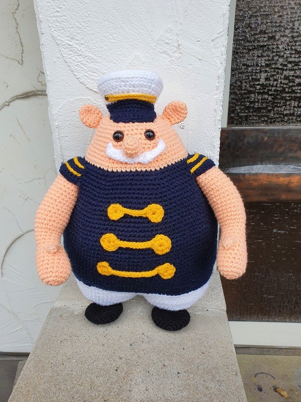 Häkelanleitung Käpten Piet Türstopper / Deko