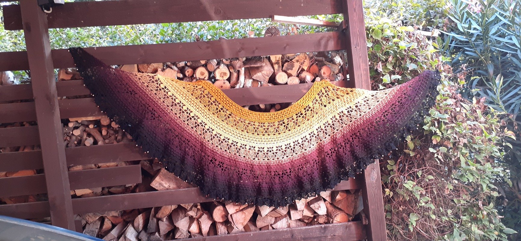 "Botswana" Crochet Shawl Crescent or Stole Bride Pattern