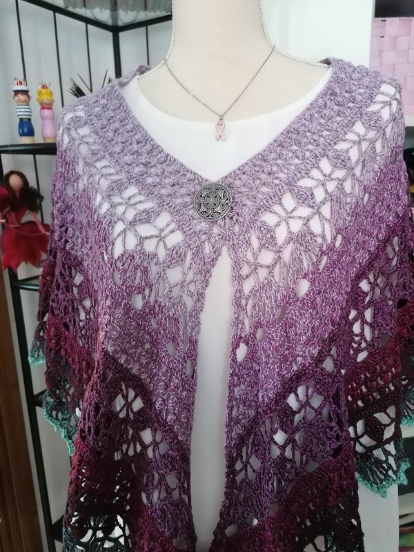 &quot;Botswana&quot; Crochet Shawl Crescent or Stole Bride Pattern
