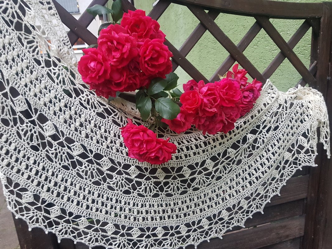 &quot;Botswana&quot; Crochet Shawl Crescent or Stole Bride Pattern