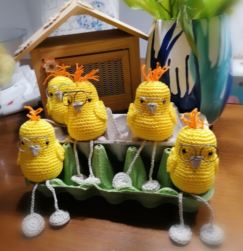 Häkelanleitung Schlüsselanhänger oder Kantenhocker, Sittiche