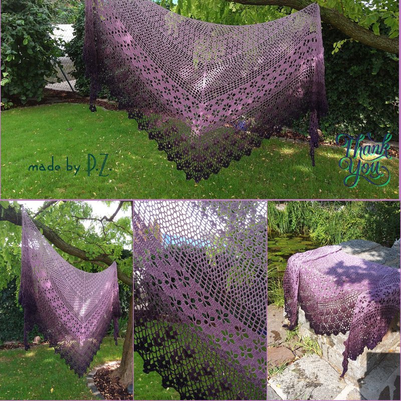 *Überarbeitet* Anleitung Tuch „Dancing Flowers“ - ein flaches Dreieckstuch