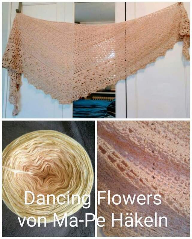 *Überarbeitet* Anleitung Tuch „Dancing Flowers“ - ein flaches Dreieckstuch