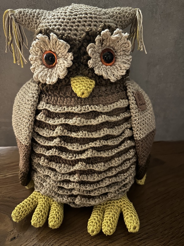 Häkelanleitung Eule Schuhubert