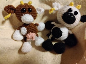 Anleitung ist super, Minikühe lassen sich sehr gut häkeln.