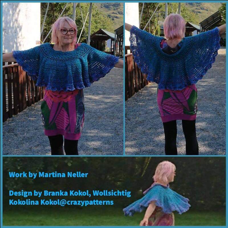 Anleitung Häkel Schulter Rüschen Kragen / Blume vom Waldes Rand