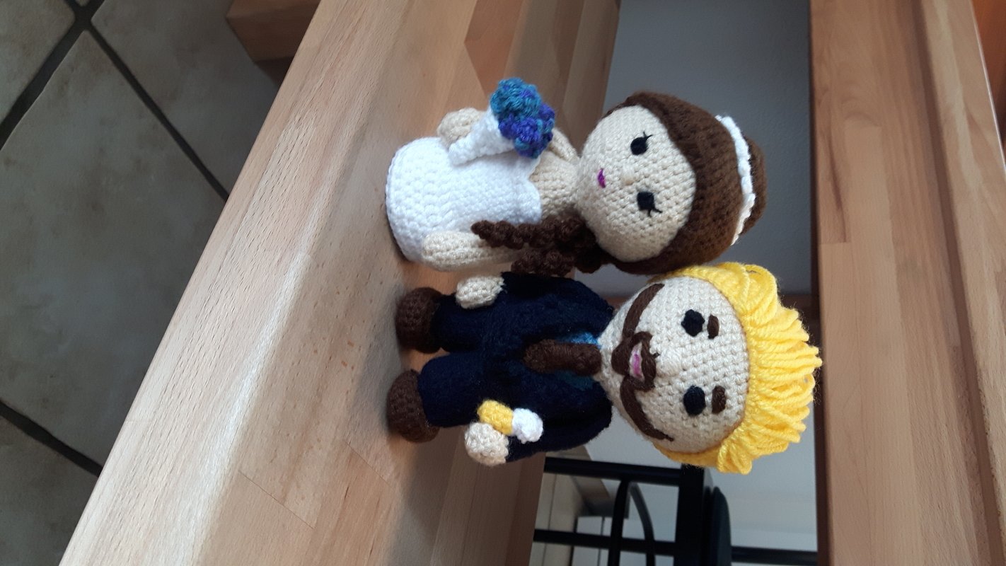  Häkelanleitung Brautpaar Braut Bräutigam Wellenkleid amigurumi 