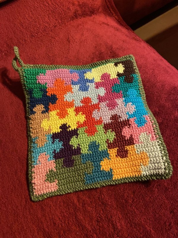 Topflappen 'Puzzle' - H&auml;kelanleitung